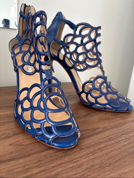 Oscar de la Renta Shoes - Oscar De La Renta Designer Women’s Navy Cutout High Heel Stilettos.